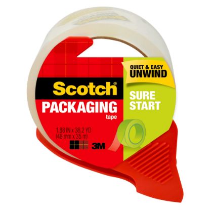 Picture of Scotch Sure Start Shipping Tape With Dispenser, 1-7/8in x 38.2 Yd., Clear