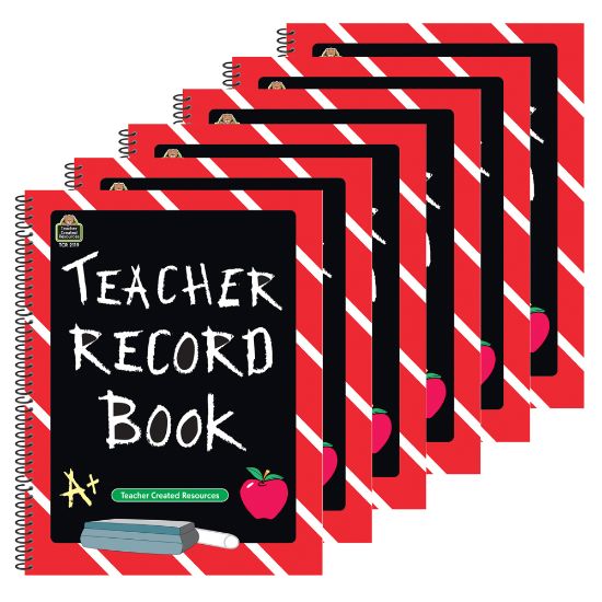 Picture of Teacher Created Resources Chalkboard Teacher Record Books, Pack Of 6 Books