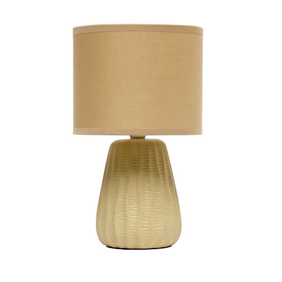 Picture of Simple Designs Mini Texture Pastel Accent Table Lamp, 11-1/16inH, Tan/Tan