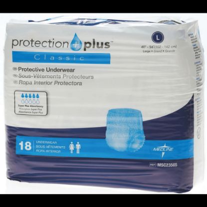 Picture of Protection Plus Classic Protective Underwear, Large, 40 - 56in, White, Bag Of 18