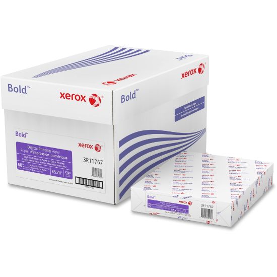 Picture of Xerox Bold Digital Multi-Use Printer & Copier Paper, Letter Size (8 1/2in x 11in), Pack Of 250 Sheets, 100 (U.S.) Brightness, 60 Lb, White