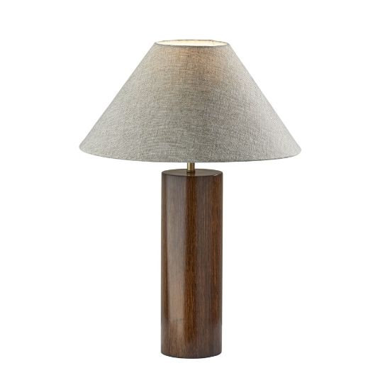 Picture of Adesso Martin Table Lamp, 25-1/2inH, Natural Shade/Walnut Base