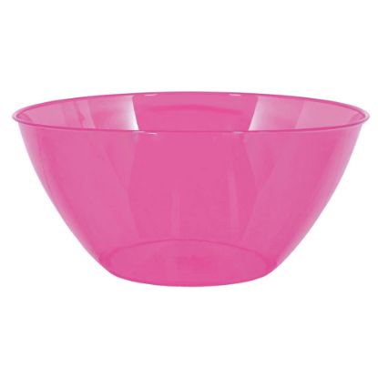 Picture of Amscan 2-Quart Plastic Bowls, 3-3/4in x 8-1/2in, Bright Pink, Set Of 8 Bowls