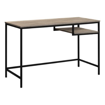 Picture of Monarch Specialties 48inW Computer Desk With Hanging Shelf, Dark Taupe/Black