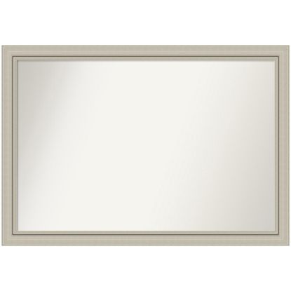 Picture of Amanti Art Narrow Non-Beveled Rectangle Wood-Framed Bathroom Wall Mirror, 27-3/4in x 39-3/4in, Romano Silver