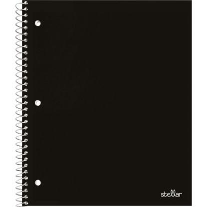 Picture of Office Depot Brand Stellar Poly Notebook, 8-1/2in x 11in, 1 Subject, Quadrille Ruled, 100 Sheets, Black