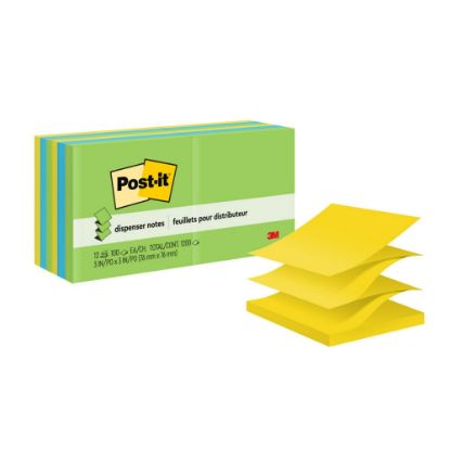 Picture of Post-it Pop Up Notes, 3 in x 3 in, 12 Pads, 100 Sheets/Pad, Clean Removal, Floral Fantasy Collection