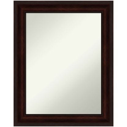 Picture of Amanti Art Non-Beveled Rectangle Framed Bathroom Wall Mirror, 29in x 23in, Coffee Bean Brown