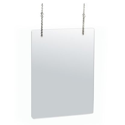 Picture of Azar Displays Hanging Adjustable Cashier Shields/Sneeze Guards, 18in x 24in, Clear, Pack Of 2 Shields