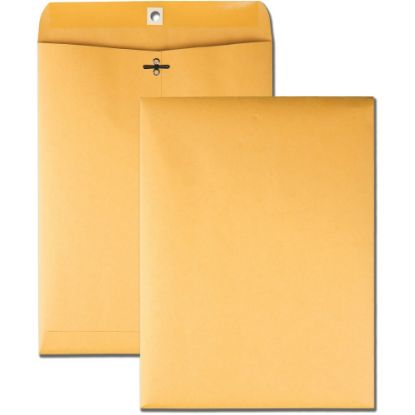 Picture of Business Source Kraft Envelopes - Clasp - #90 - 9in Width x 12in Length - 32 lb - Clasp - Kraft - 100 / Box - Brown Kraft