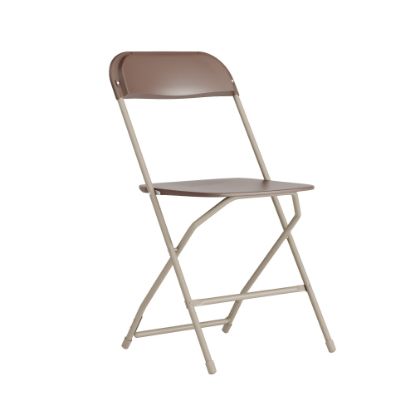 Picture of Flash Furniture HERCULES Series Premium Plastic Folding Chair, Brown