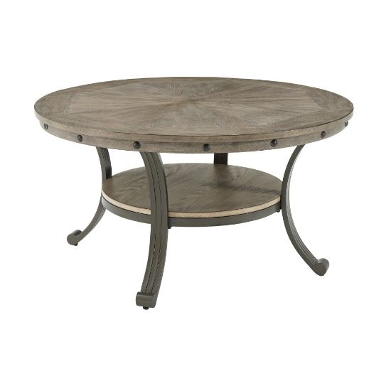 Picture of Powell Vinessa Round Coffee Table, 19inH x 36inW x 36inD, Gray/Pewter