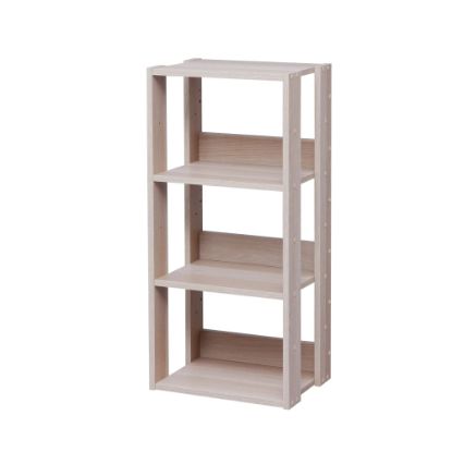 Picture of IRIS Mado 35inH 3-Tier Open Shelving Unit, Light Brown