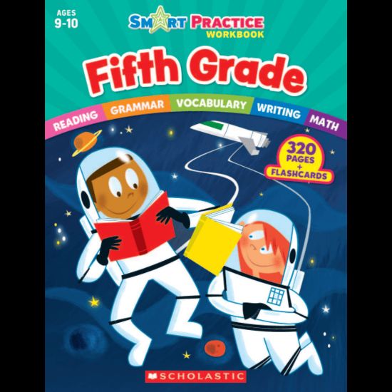 Picture of Scholastic Smart Practice Workbook With 48 Flash Cards, Grade 5