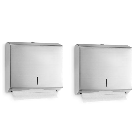 Picture of Alpine Industries Stainless Steel Multi-Fold/C-Fold Paper Towel Dispensers, Silver, Pack Of 2 Dispensers