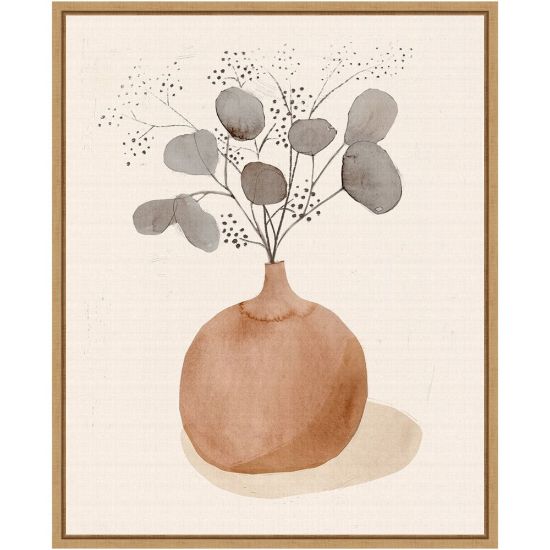 Picture of Amanti Art La Planta I (Floral Vase) by Victoria Barnes Framed Canvas Wall Art Print, 16in x 20in, Maple