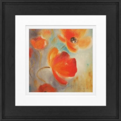 Picture of Timeless Frames Alexis Framed Floral Artwork, 8in x 8in, Black Frame, Poppies In Bloom I