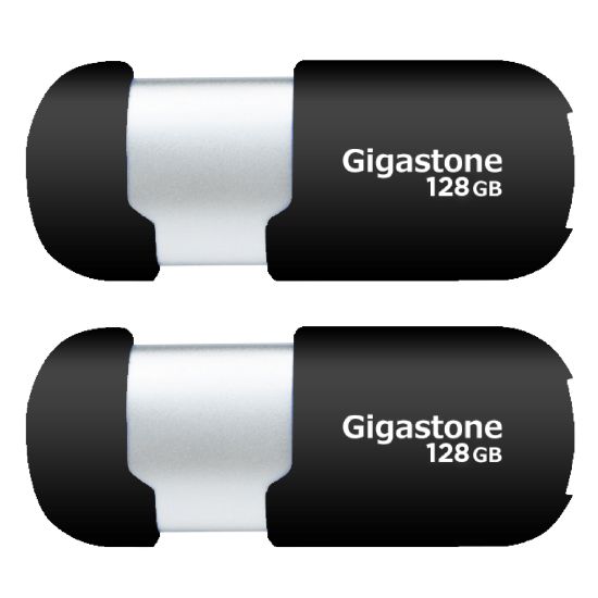 Picture of Dane-Elec Gigastone USB 2.0 Flash Drive, 128GB, Black/Silver