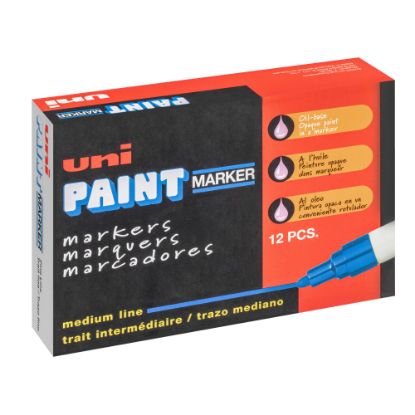 Picture of Uni-Paint Markers, Medium Point, Blue, Pack Of 12