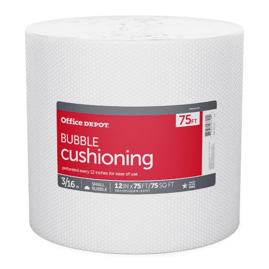 Picture of Office Depot Brand Small Bubble Cushioning, 3/16in Thick, Clear, 12in x 75ft