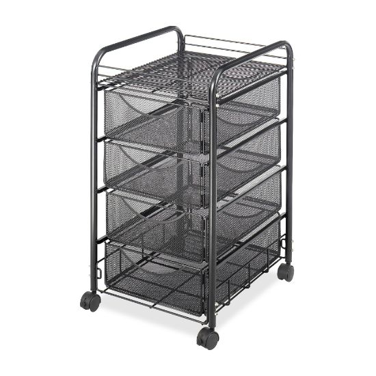 Picture of Safco Tubular Steel Frame Mobile File Cart, 27inH x 15 3/4inW x 17inD, Black