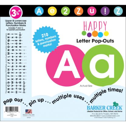 Picture of Barker Creek Specialty Letter Pop-Outs, 3 1/4in, Happy, Set Of 210