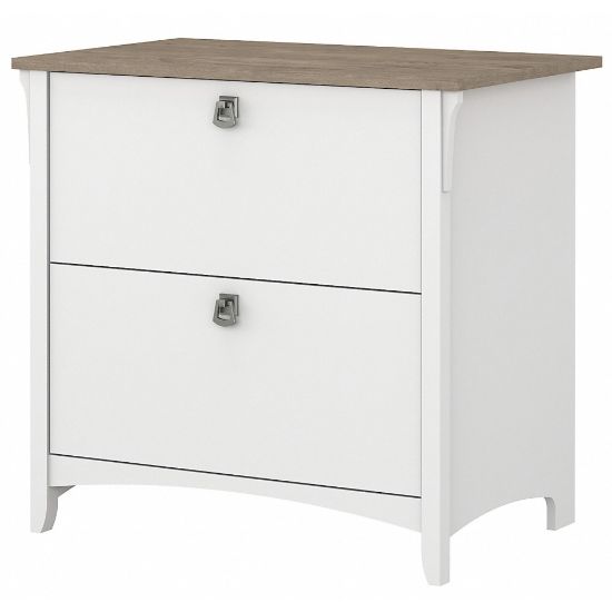 Picture of Bush Furniture Salinas 31-3/4inW x 20inD Lateral 2-Drawer File Cabinet, Shiplap Gray/Pure White, Standard Delivery