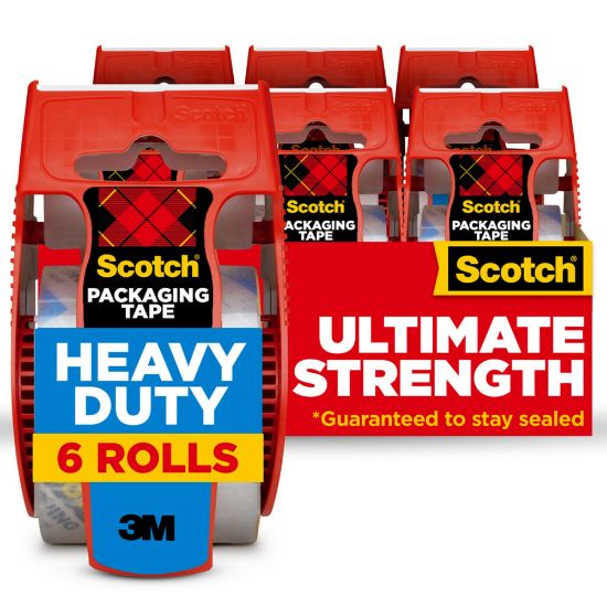 Picture of Scotch Heavy-Duty Shipping Packing In Dispenser, 1-1/2in Core, 1-7/8in x 22.2 Yd., Clear, Pack Of 6 Rolls