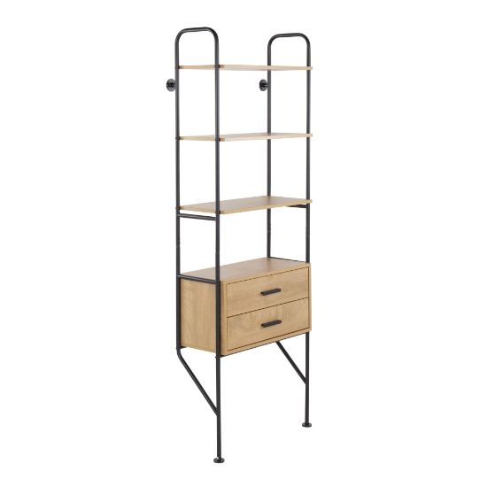 Picture of LumiSource Lean 75inH Industrial Bookcase, Brown/Black