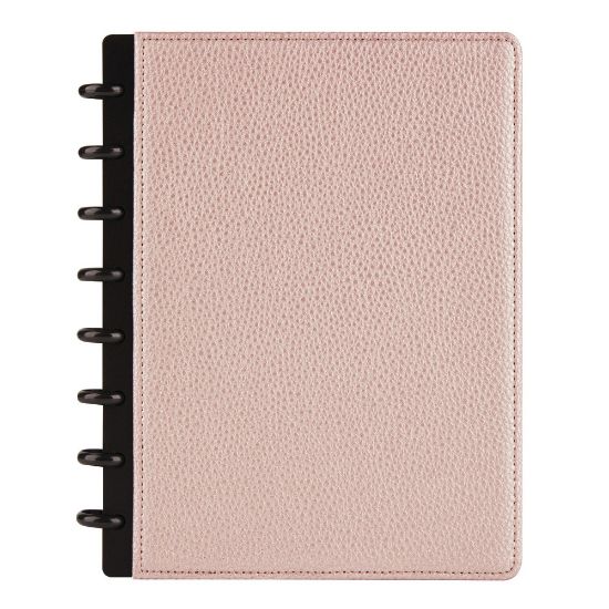 Picture of TUL Discbound Notebook With Pebbled Leather Cover, Junior Size, Narrow Ruled, 60 Sheets, Rose Gold