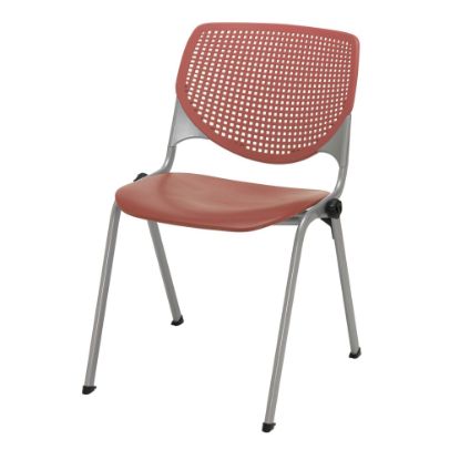 Picture of KFI Studios KOOL Stacking Chair, Coral/Silver