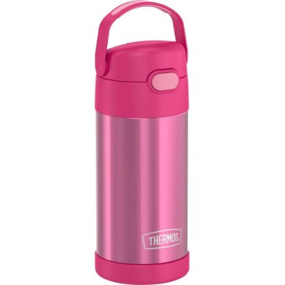 Picture of Thermos FUNtainer Water Bottle 12Oz - 12 fl oz - Pink - Stainless Steel, Silicone