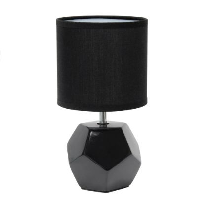 Picture of Simple Designs Round Prism Mini Table Lamp, 10-7/16inH, Black