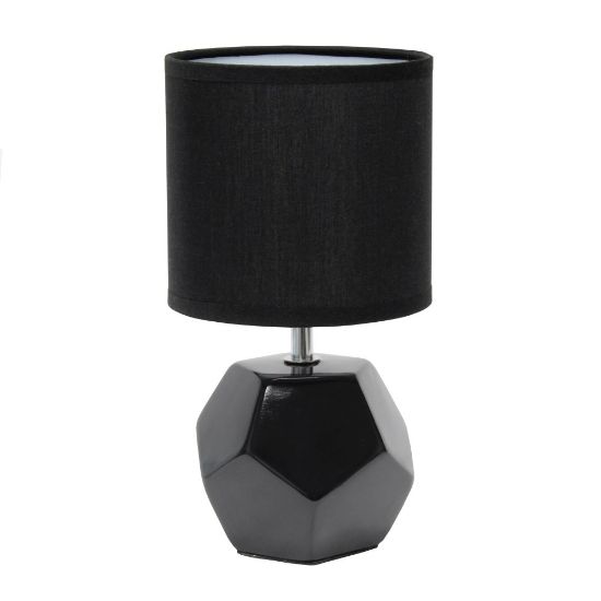 Picture of Simple Designs Round Prism Mini Table Lamp, 10-7/16inH, Black