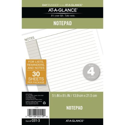 Picture of AT-A-GLANCE Day Runner Notepad, Topbound, 5-1/2in x 8-1/2in, Undated