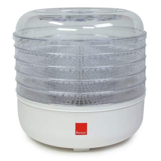 Picture of Ronco 5-Tray Electric Food Dehydrator, 12-15/16inH x 10-11/16inW x 12-3/4inD, White