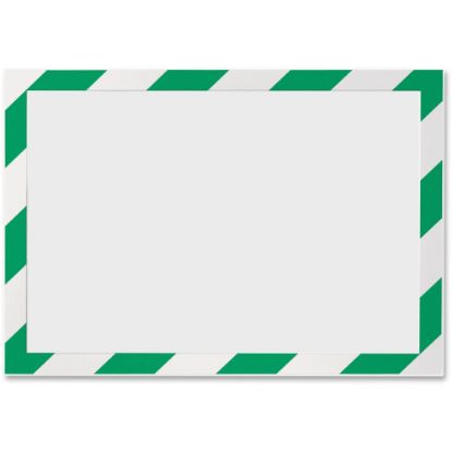 Picture of DURABLE DURAFRAME SECURITY Self-Adhesive Magnetic Letter Sign Holder - Holds Letter-Size 8-1/2in x 11in , Green/White, 2 Pack