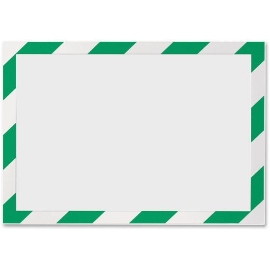 Picture of DURABLE DURAFRAME SECURITY Self-Adhesive Magnetic Letter Sign Holder - Holds Letter-Size 8-1/2in x 11in , Green/White, 2 Pack