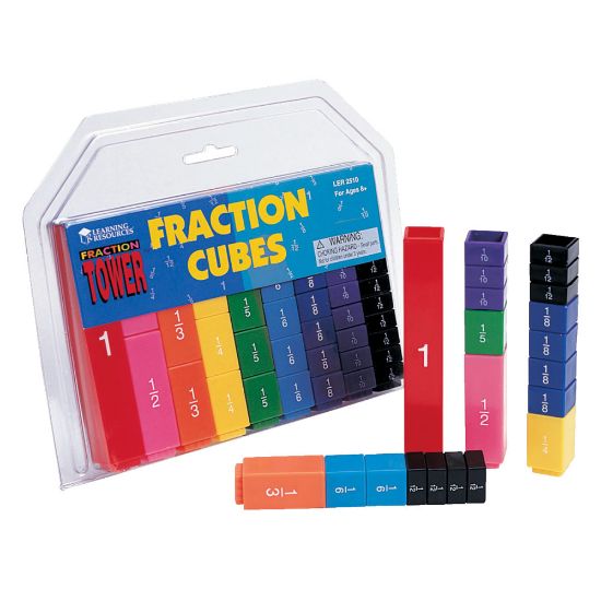 Picture of Learning Resources Fraction Tower Fraction Cubes, 1in x 5in, Grades 1 - 9, Pack Of 51