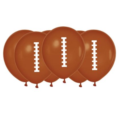 Picture of Amscan Latex Football Balloons, 12in x 12in, 6 Balloons Per Pack, Set Of 6 Packs