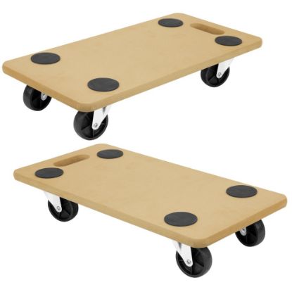 Picture of Mount-It! MI-927 Wood Platform Dollies, 23in W x 11-1/2in L x 4-1/4in H, Brown, Set Of 2 Dollies