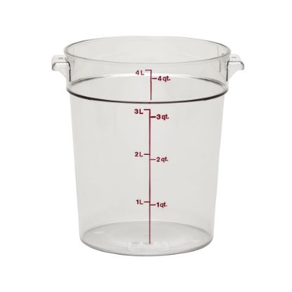 Picture of Cambro Camwear 4-Quart Round Storage Containers, Clear, Set Of 12 Containers