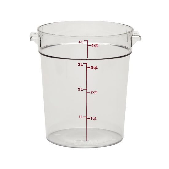 Picture of Cambro Camwear 4-Quart Round Storage Containers, Clear, Set Of 12 Containers