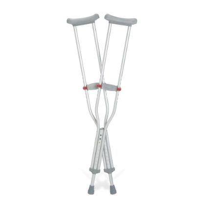 Picture of Medline Red-Dot Aluminum Crutches, Adult, Gray, Case Of 8 Pairs