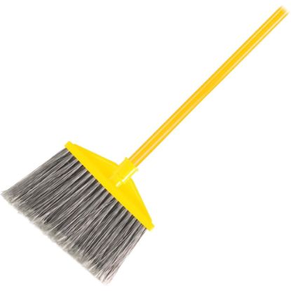 Picture of Rubbermaid Commercial Angle Broom - 10.50in Polypropylene Bristle - 1in Handle Diameter - Metal, Metal Handle - 6 / Carton - Gray