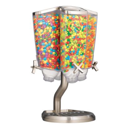 Picture of Rosseto Serving Solutions EZ-PRO Dry Food Dispenser, 4-Container 6in Carousel, Cereal, Tabletop Stand, 512 Oz, Stainless