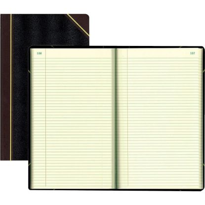 Picture of Rediform Texhide Cover Record Books With Margin, 8 3/4in x 14 1/4in, 500 Sheets, 100% Recycled, Black