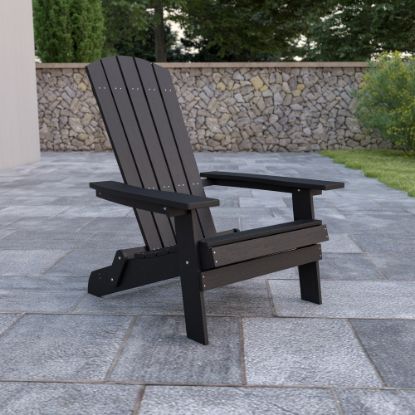 Picture of Flash Furniture Charlestown Folding Adirondack Chair, Black