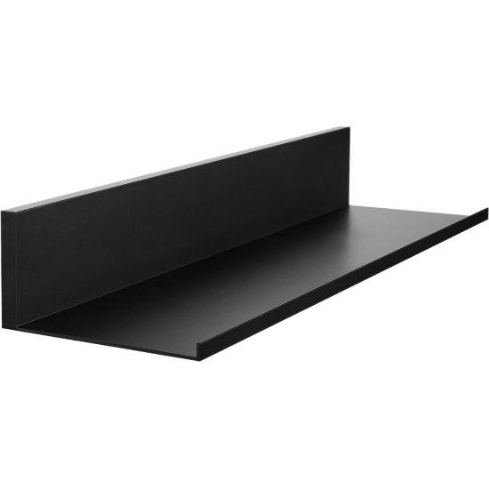 Picture of Hangman 18-Inch No-Stud Floating Shelf (Black Powder Coat) - 2.5in Height x 17.9in Width x 4.6in Depth x 4.6in Length - Durable, Rust Proof, Damage Resistant, Sturdy, Easy to Clean - Black - Aluminum