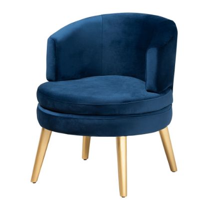 Picture of Baxton Studio Baptiste Accent Chair, Navy Blue